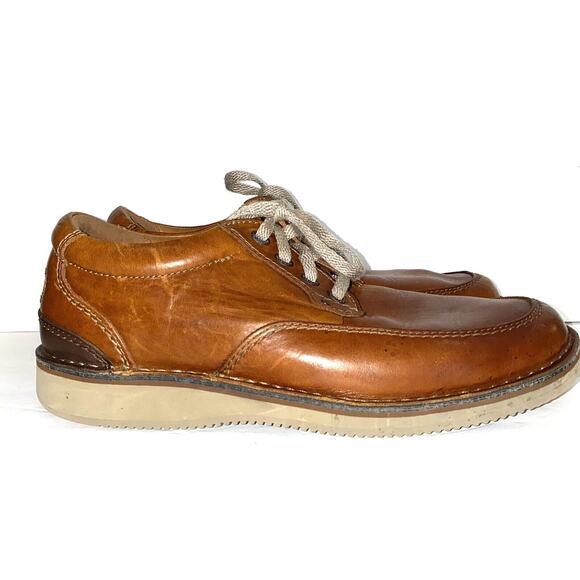 Mens Rockport Brown Leather Sz 10 Tie Trutech Full Arch Support Vibram Oxford - Picture 2 of 10